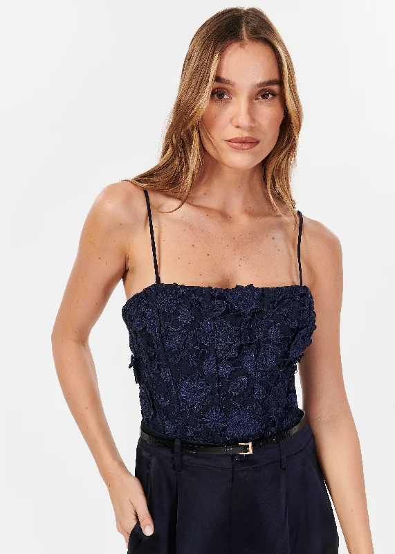 Beleza Lace Bodysuit Navy