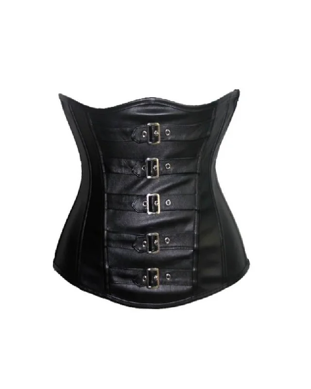 Black Faux Leather Belts Design Gothic Steampunk Corset Waist Training Underbust