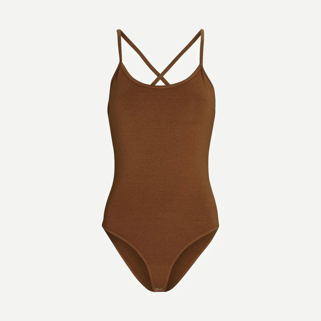 Dhalia Scoop Bodysuit in Caramel