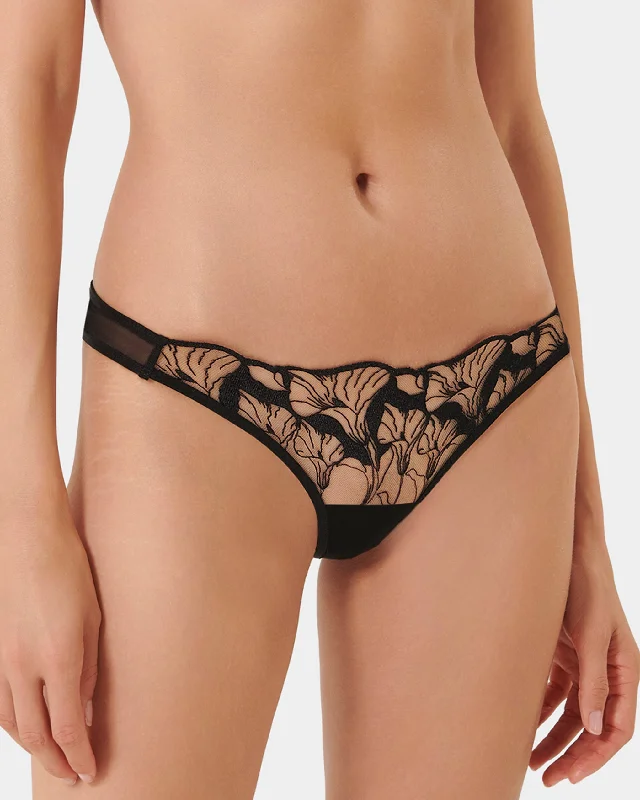 Kalmia Thong Black/Sheer