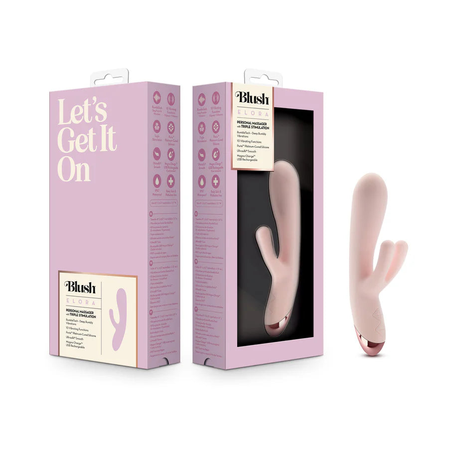 Blush Collection Elora Rechargeable Silicone Rabbit Vibrator - Pink