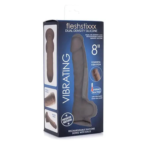 Curve Novelties Fleshstixxx 8" Vibrating Silicone Dildo with Balls