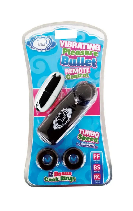 Cloud 9 Novelties Vibrating Pleasure Bullet with Cock Rings - Intensify Your Pleasure