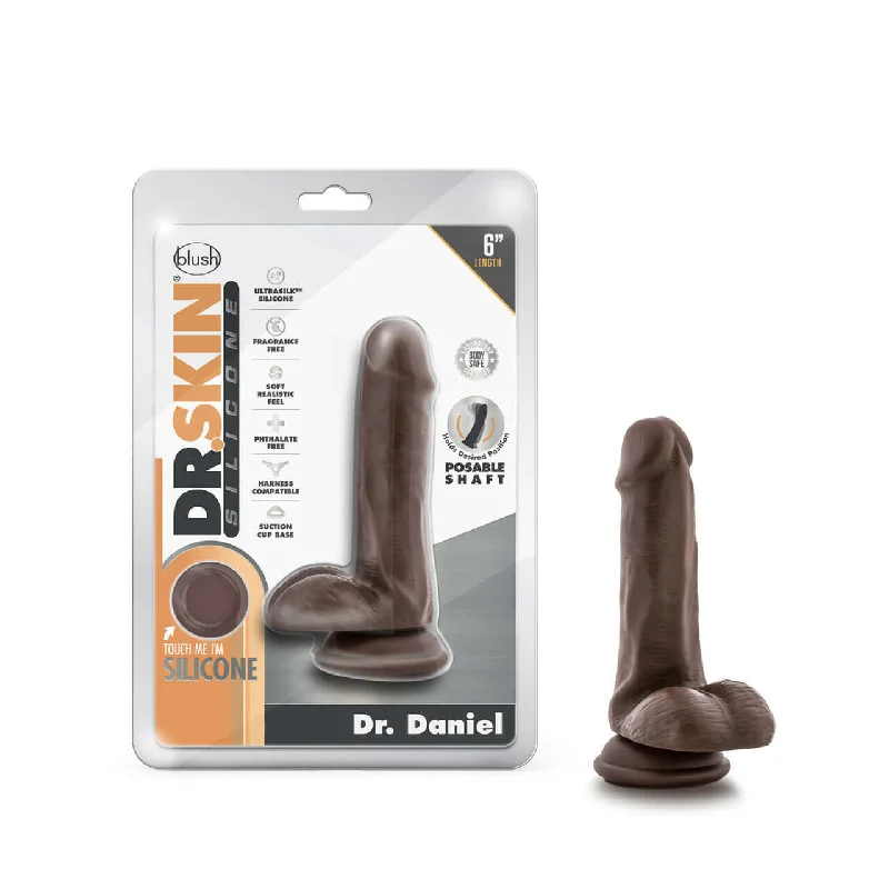 Dr. Skin Silicone Dr. Daniel 6 inches Dildo Chocolate