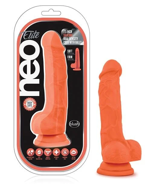 Blush Neo Elite Silicone Dual Density Cock W/balls