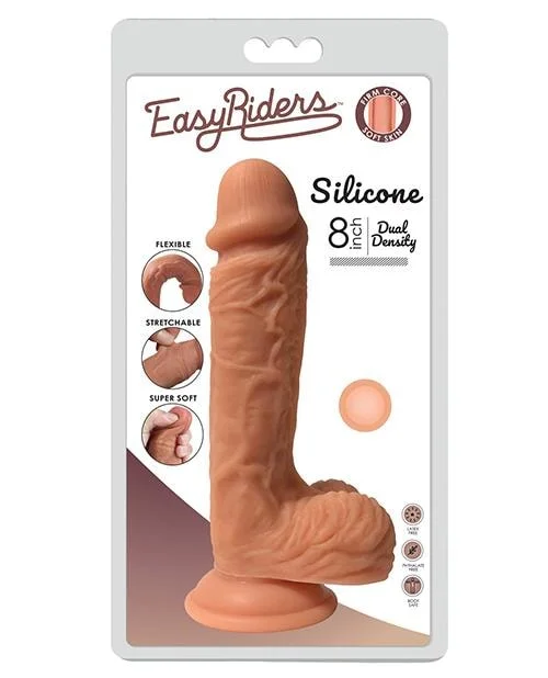 Curve Novelties Easy Rider Dual Density Silicone Dong W/balls