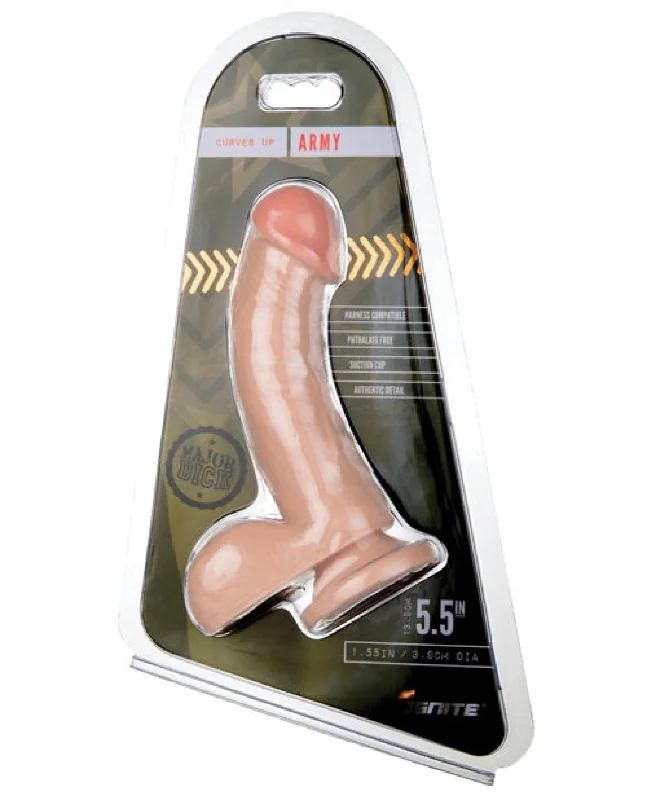 Major Dick Curved W/balls & Suction Cup Army