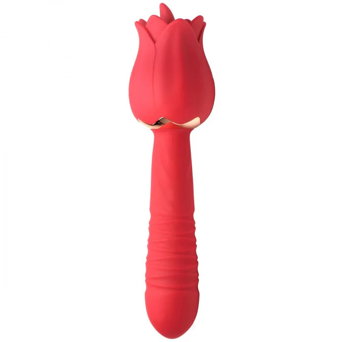 Inmi Bloomgasm Racy Rose Thrusting & Licking Rose Rechargeable Silicone Vibrator