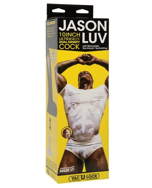 Jason Luv 10" Ultraskyn Cock W-removable Vac-u-lock Suction Cup - Chocolate