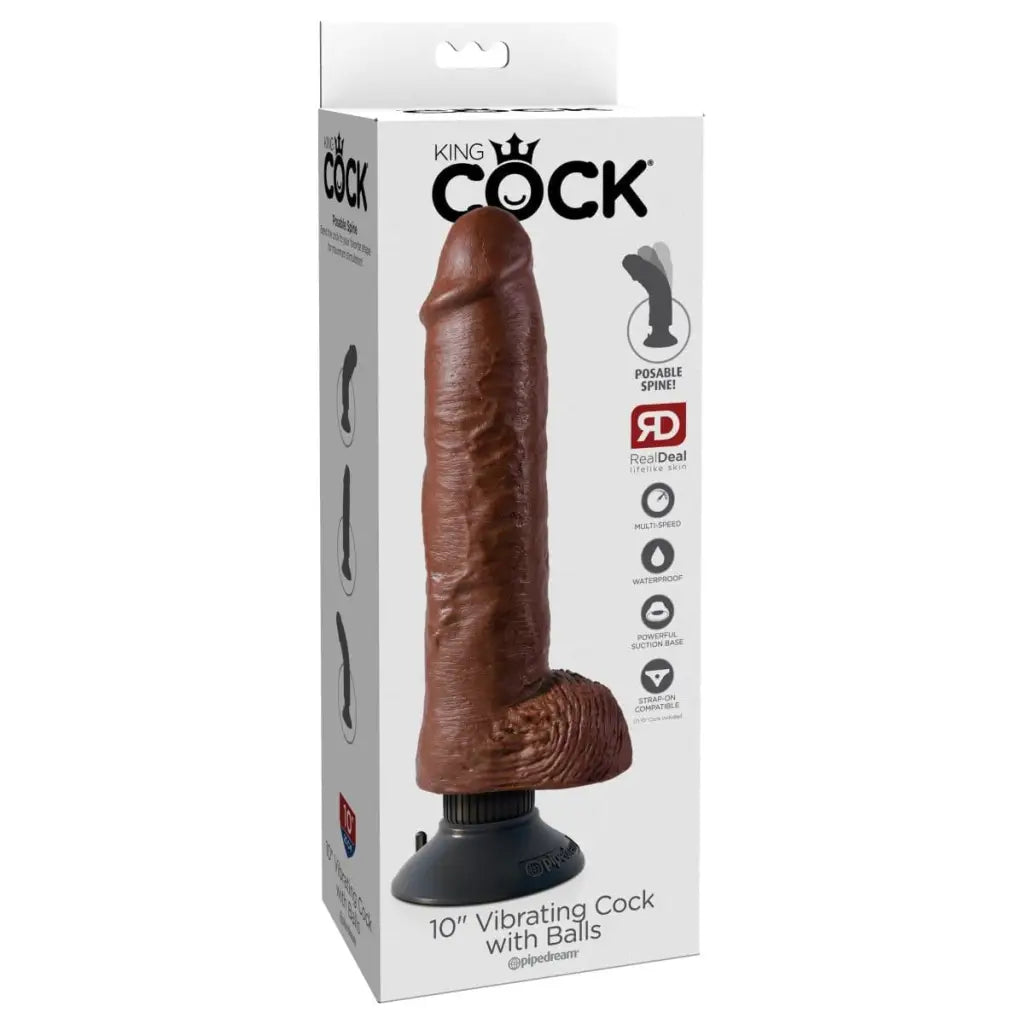 King Cock 10" Vibrating Cock with Balls