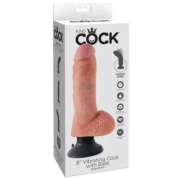 King Cock 8" Vibrating Cock with Balls