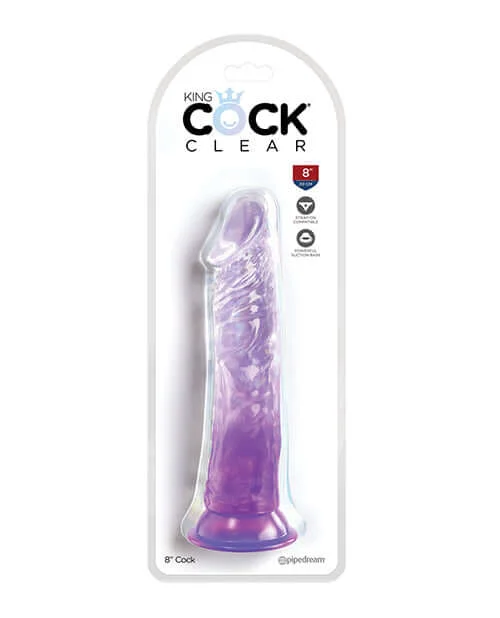 King Cock Clear Dildo 8 Inches Purple From Pipedream Products