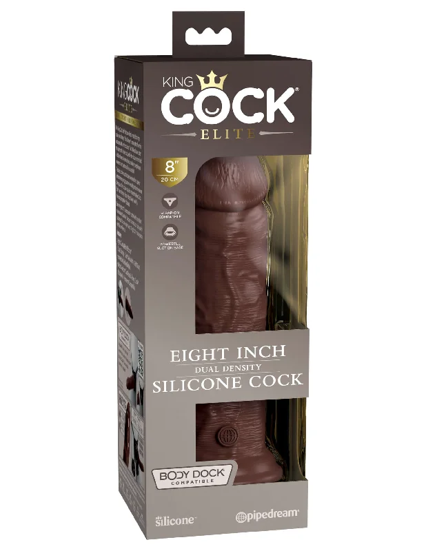 King Cock Elite 8 inches Dual Density Dildo Brown Skin Tone