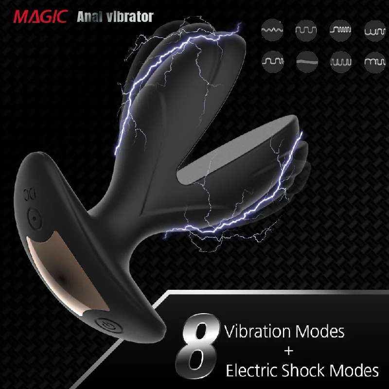 Aktzin Electric Shock Prostate Stimulation Anal Plug With 8 Vibrations Modes - Laphwing