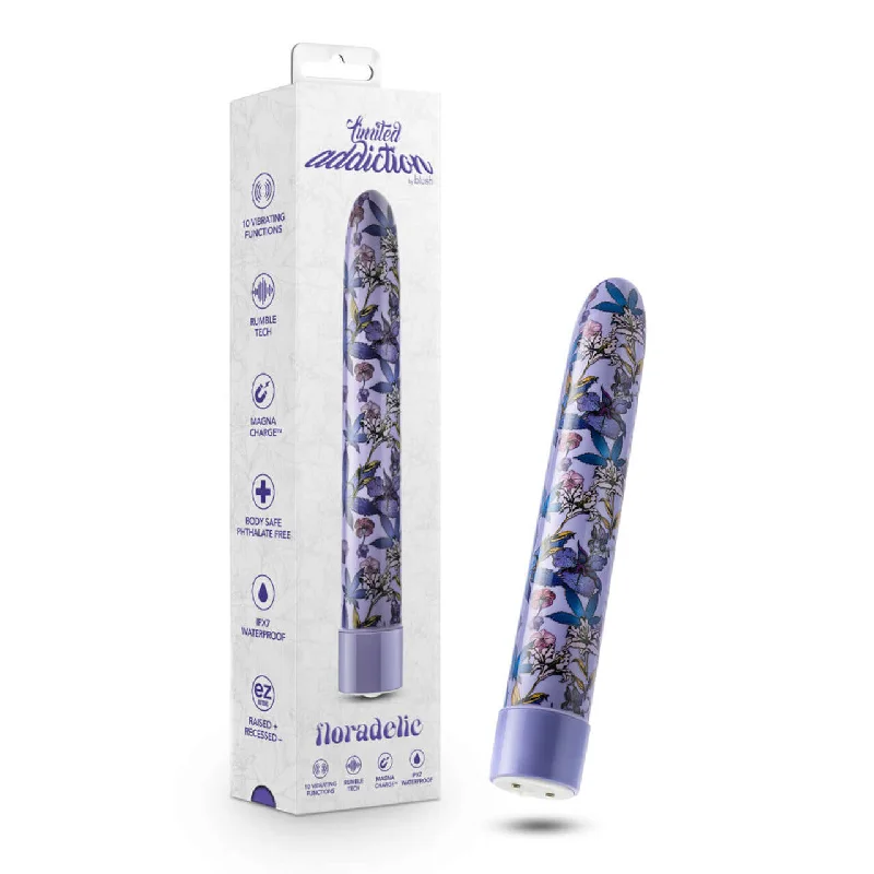 Limited Addiction Floradelic 7-Inch Rechargeable Vibe - Vibrant Pleasure in Purple