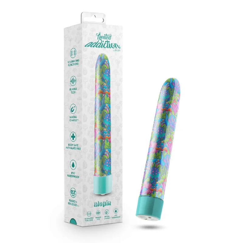 Limited Addiction Utopia 7-Inch Rechargeable Vibe - Explore Pleasure's Paradise in Aqua