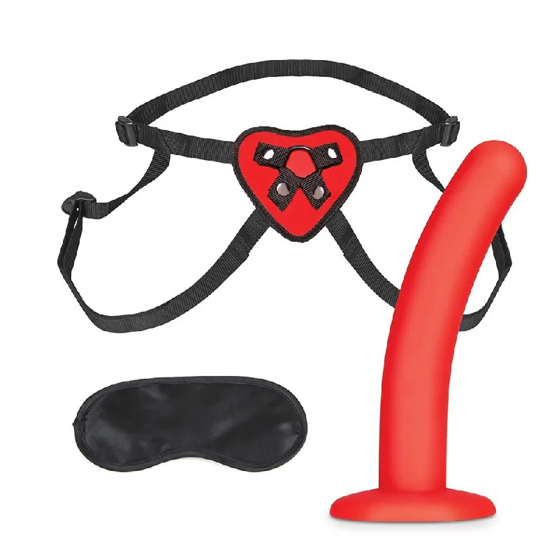 Red Heart Strap On Dildo Harness Set