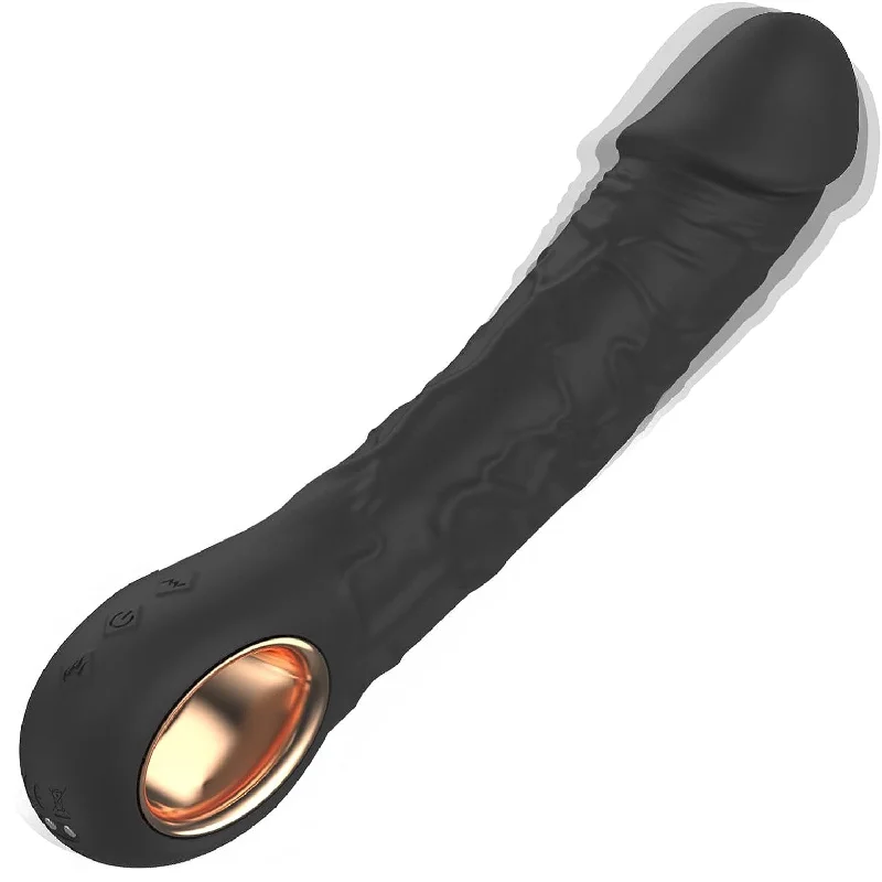 Mira Black Realistic Dildo Vibrator With 10 Powerful Vibrations & Heating Mode - Laphwing