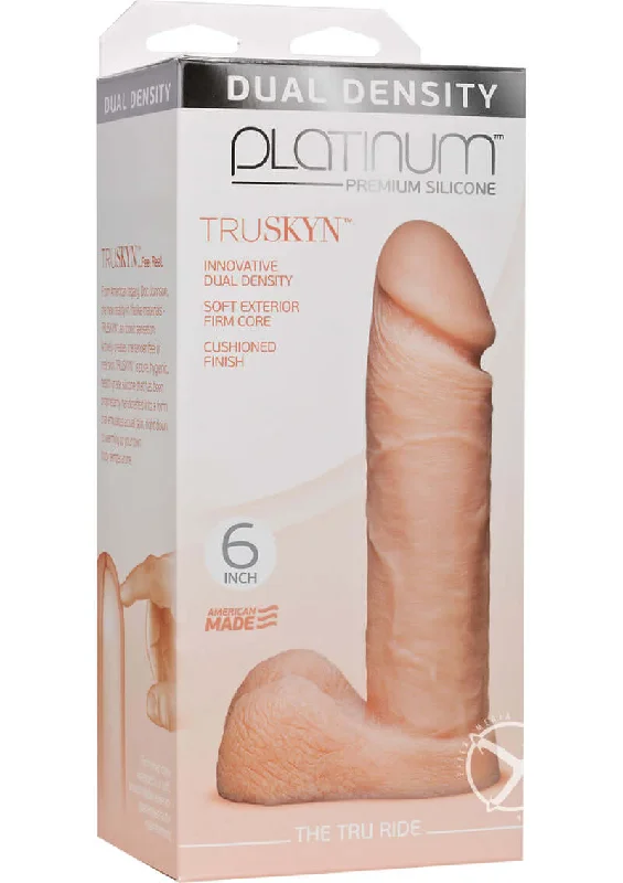 Platinum Truskyn Tru Ride 6 inches Dildo Vanilla by Doc Johnson