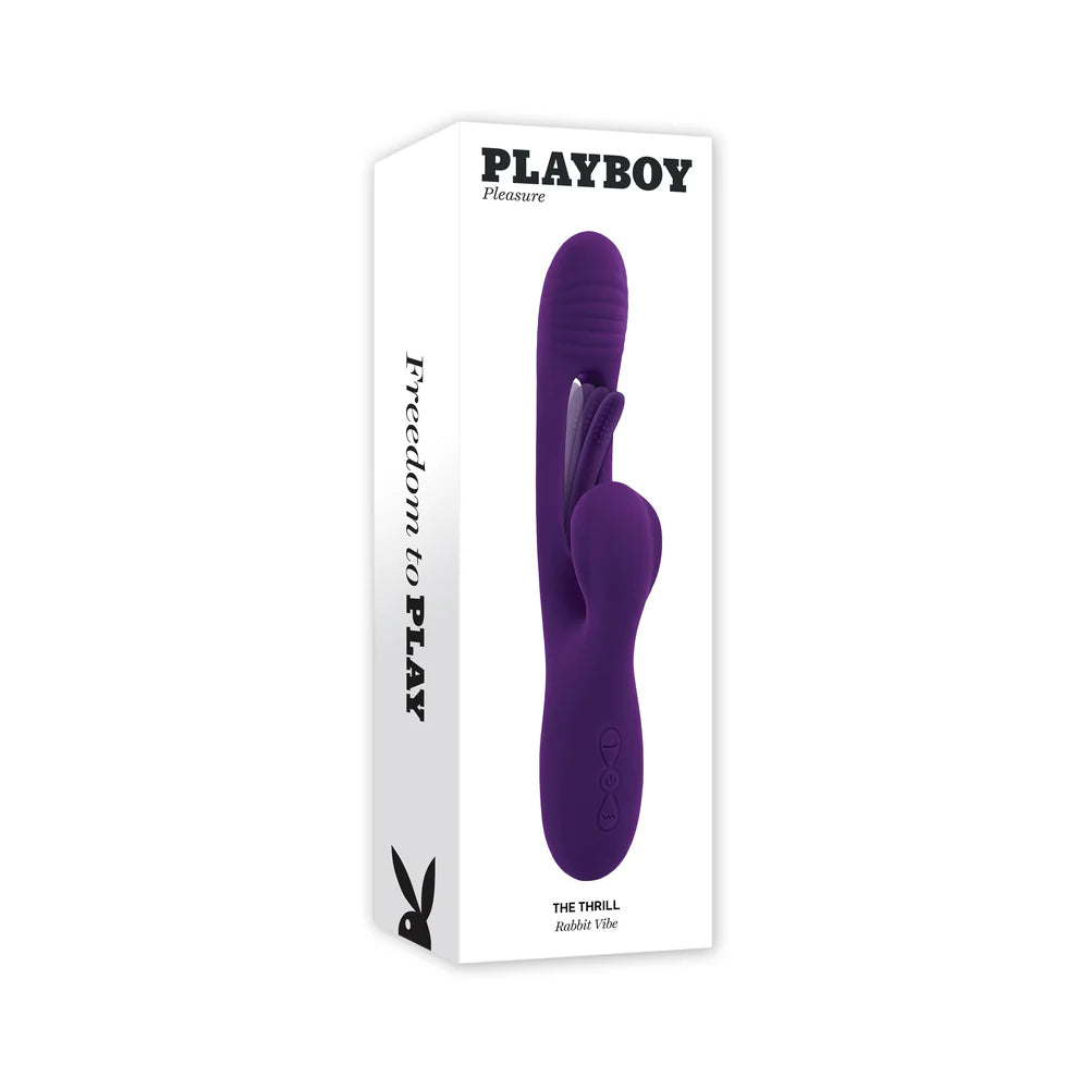 Playboy The Thrill Rechargeable Silicone Dual Stim Vibrator with Flapper