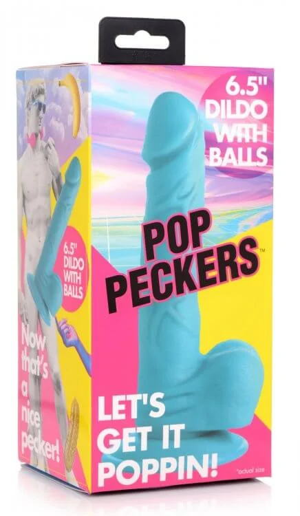 Pop 6.5 inches Dildo with Balls Blue