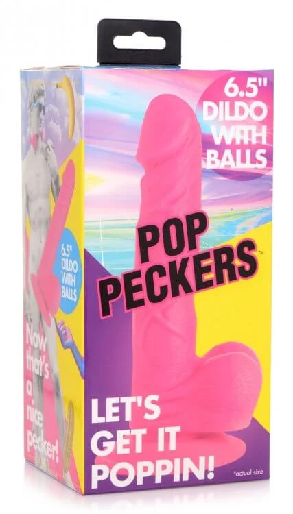 Pop 6.5 inches Dildo with Balls Pink