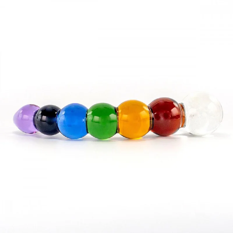 Rainbow Bubble Glass Dildo