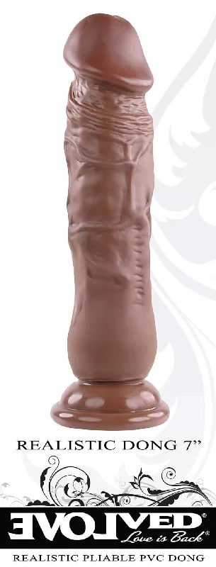 Realistic Dong 7 inches Dark Brown