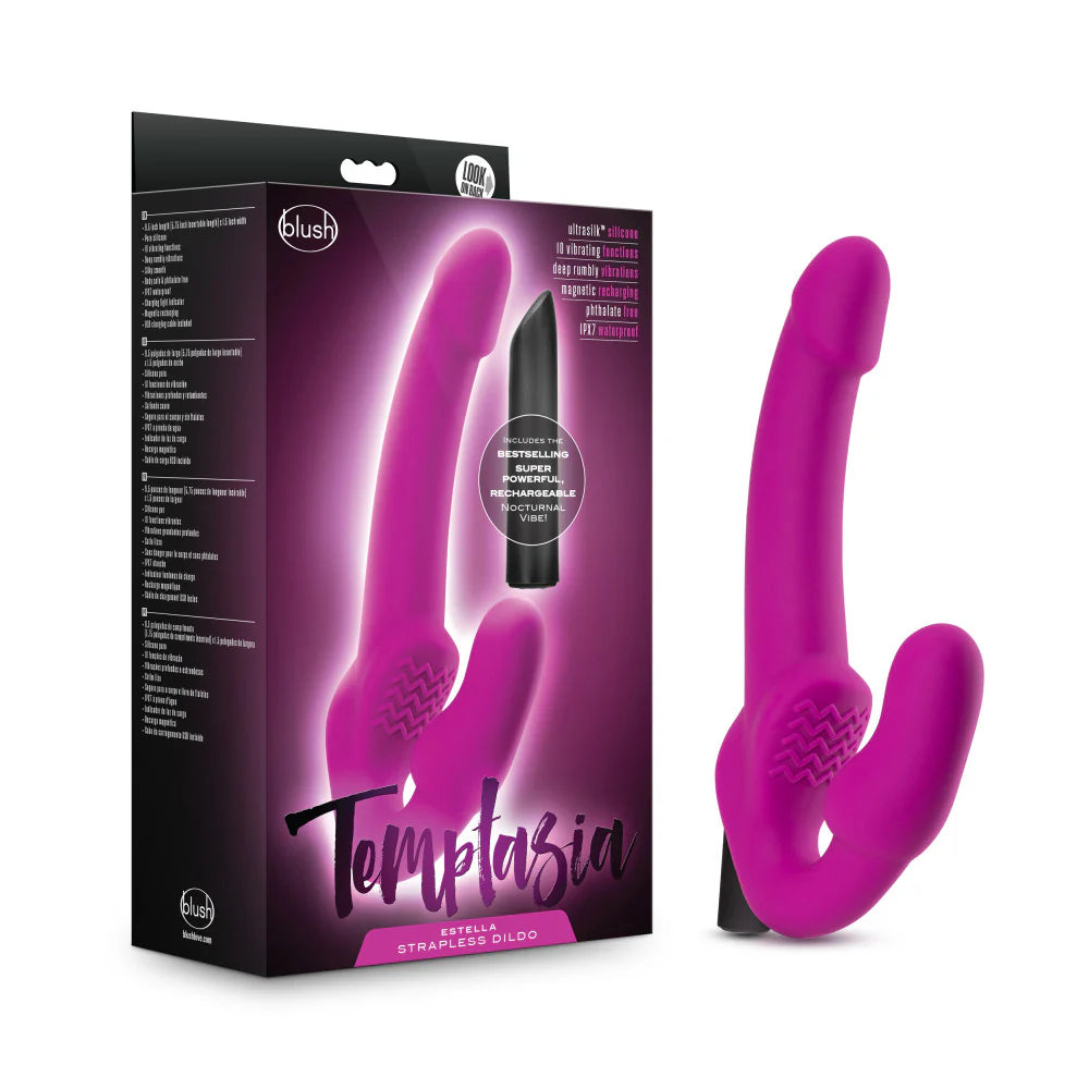 Estella Vibrating Strapless Strap-On Dildo by Temptasia