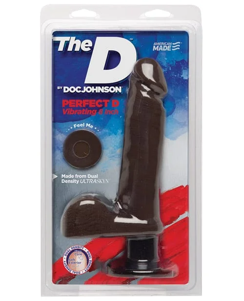 The D 8" Perfect D Vibrating with Balls - Chocolate