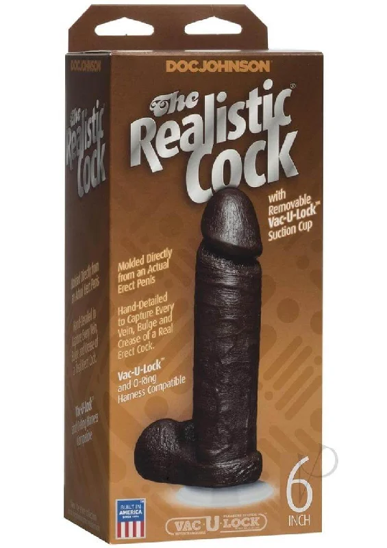 The Realistic Cock Black 6 inches by Doc Johnson