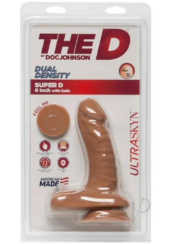 Super D 6-inch Dual Density Dildo in Caramel - Realistic Sensations Await