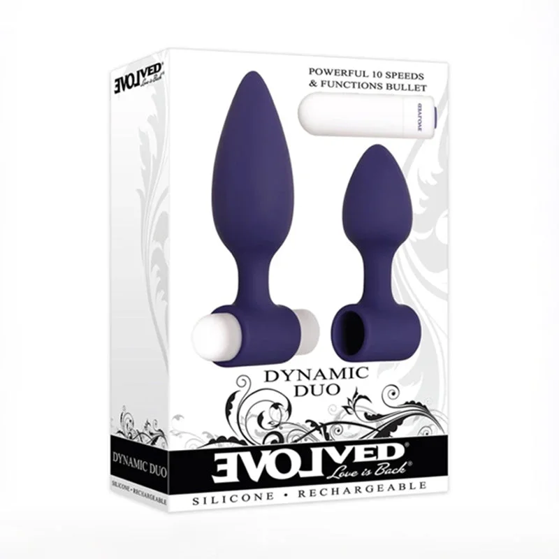 Evolved Dynamic Duo Anal Rechargeable - Purple/White