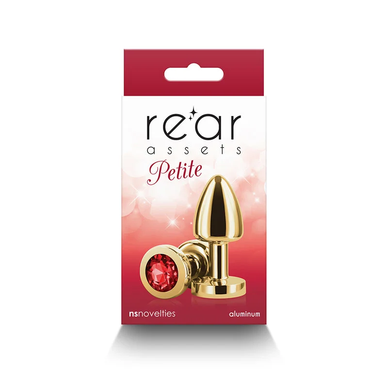 Rear Assets Petite Metal Anal Plug Gold/red