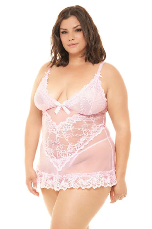 Curvy Valentine Lacey Babydoll