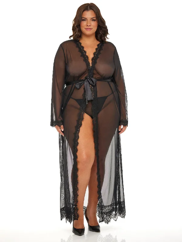 Curvy Provence Sheer Long Robe