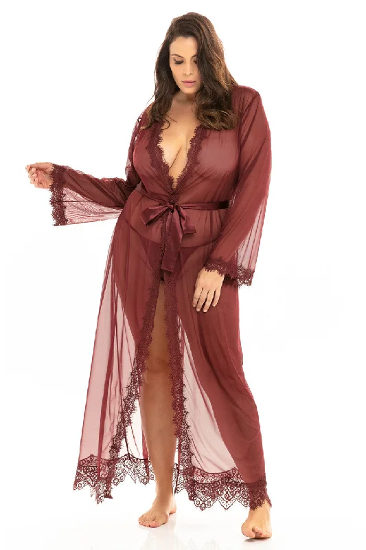 Curvy Provence Sheer Long Robe