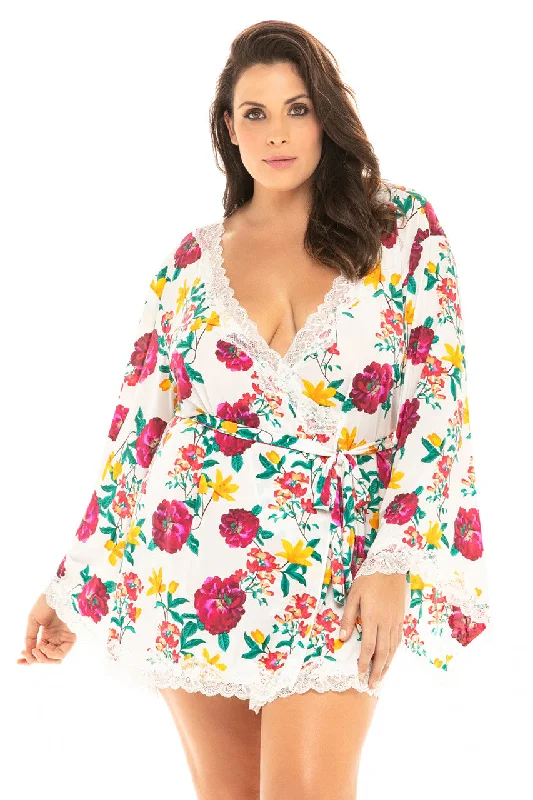 Curvy Reina Floral Robe